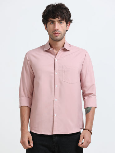Men’s Premium Pink Shirt – Modern Fit Lightweight Smart Casual Shirt