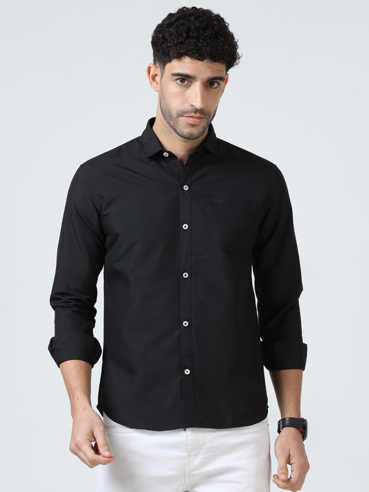 Regular Fit Cotton Black Shirt