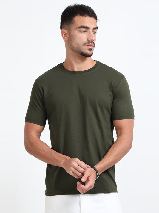 Cotton T-Shirt - Olive green