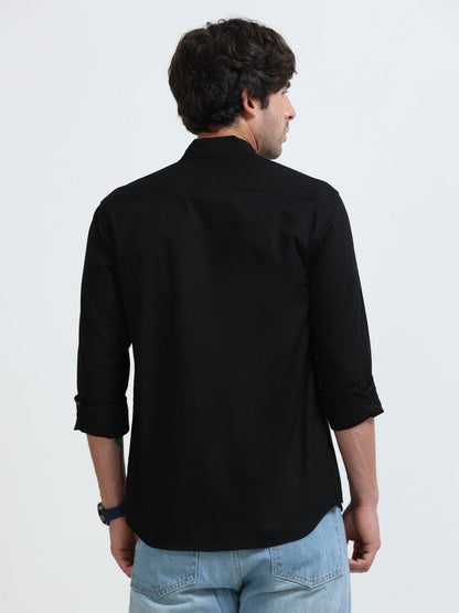 Men’s Classic Black Linen Regular Shirt Shirt – Lightweight Premium Summer Casual & Smart Style