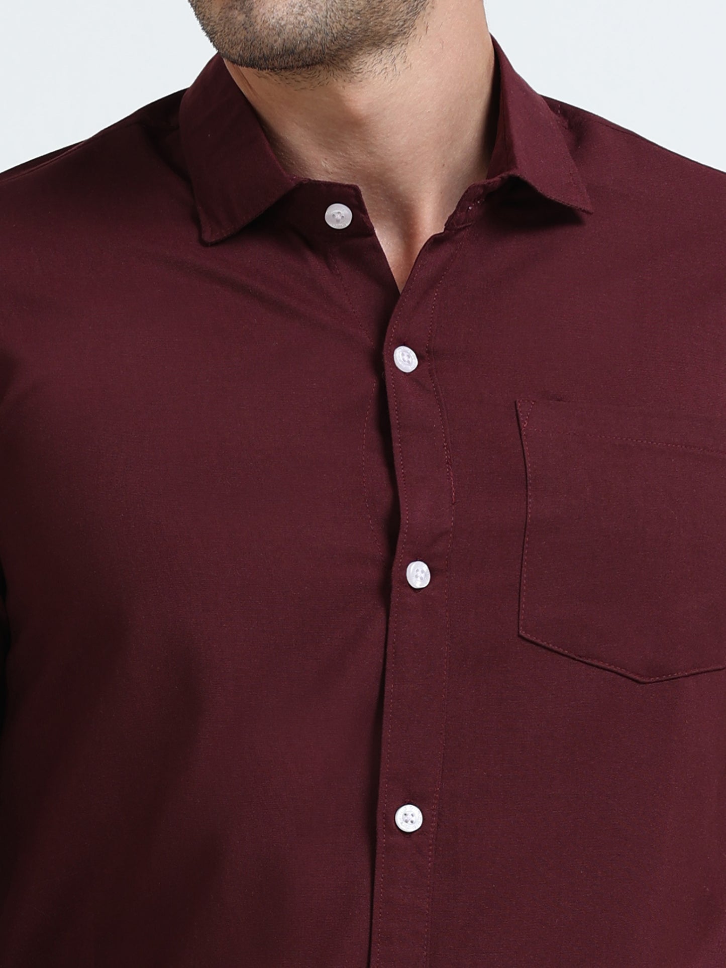 Men’s Classic Wine Linen Regular Collar  Shirt – Lightweight Premium Summer Casual & Smart Style