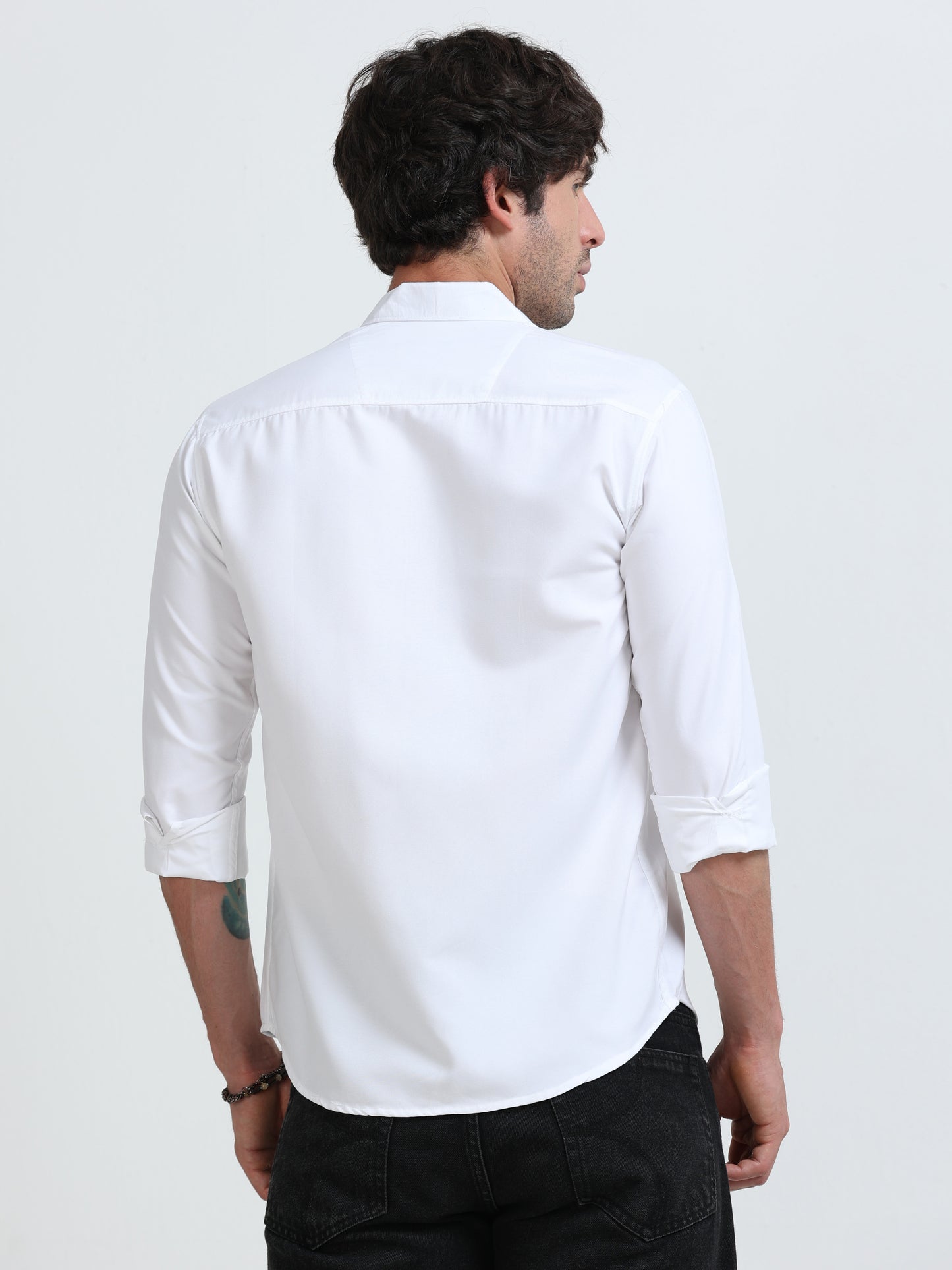 Men’s Premium White Casual Shirt – Modern Fit Lightweight Smart Casual Shirt