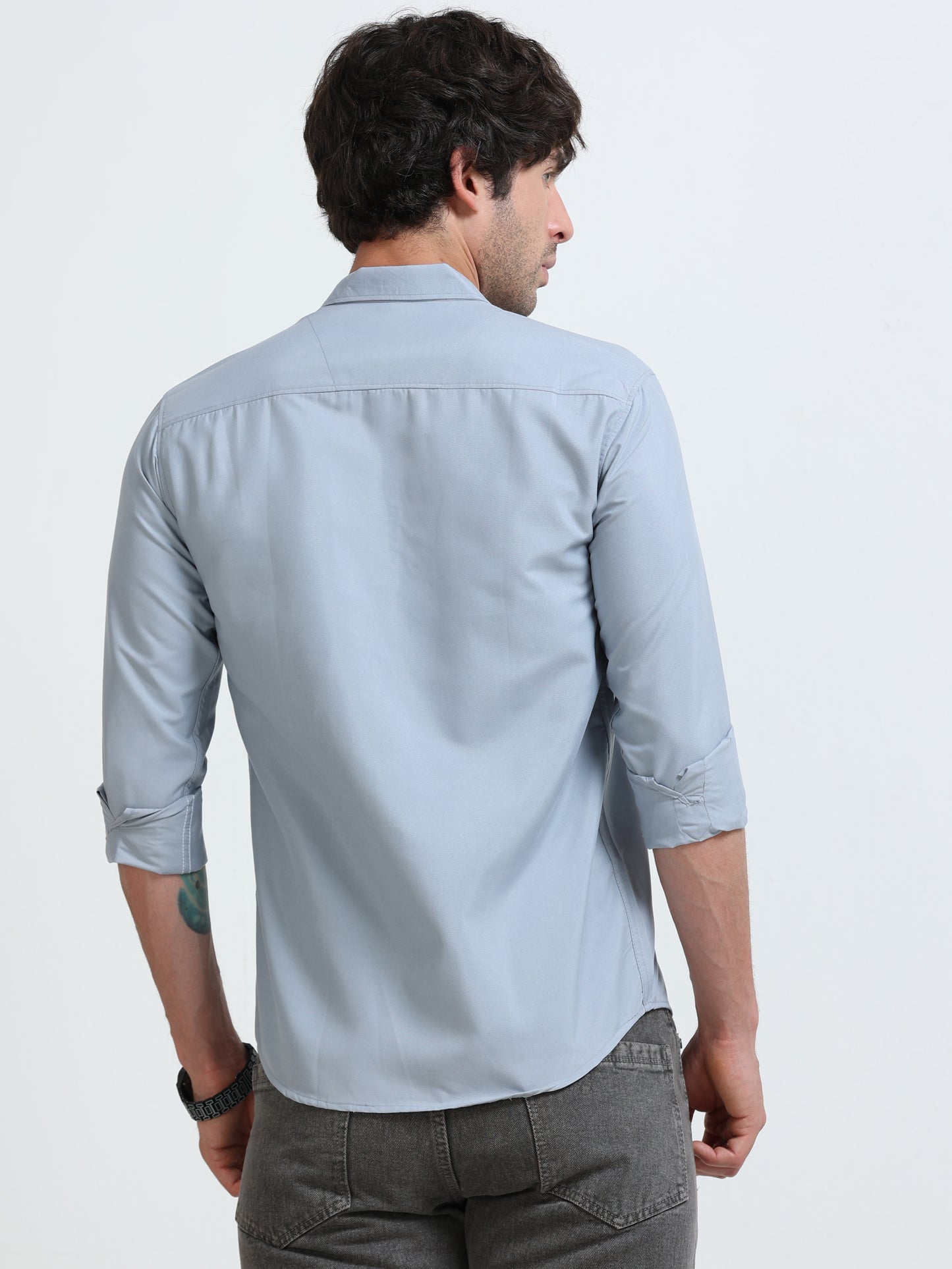 Men’s Premium Blue Casual Shirt – Modern Fit Lightweight Smart Casual Shirt
