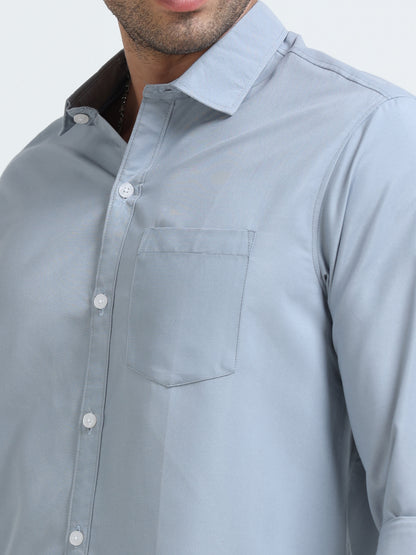Men’s Premium Blue Casual Shirt – Modern Fit Lightweight Smart Casual Shirt