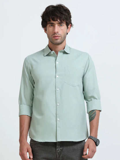 Men’s Classic Peacock Blue Linen Regular Collar Shirt – Lightweight Premium Summer Casual & Smart Style