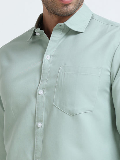 Men’s Premium Light Green Casual Shirt – Modern Fit Lightweight Smart Casual Shirt