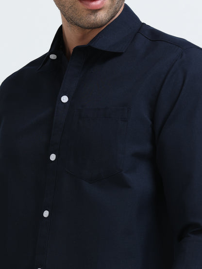 Men’s Premium Navy Blue Casual Shirt – Modern Fit Lightweight Smart Casual Shirt