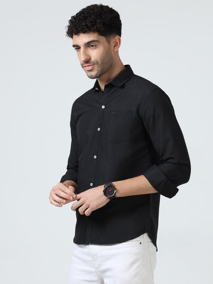 Regular Fit Cotton Black Shirt
