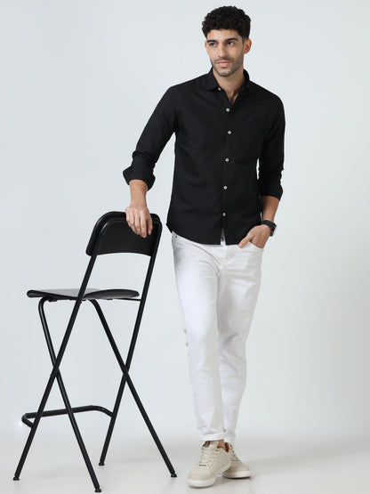 Regular Fit Cotton Black Shirt