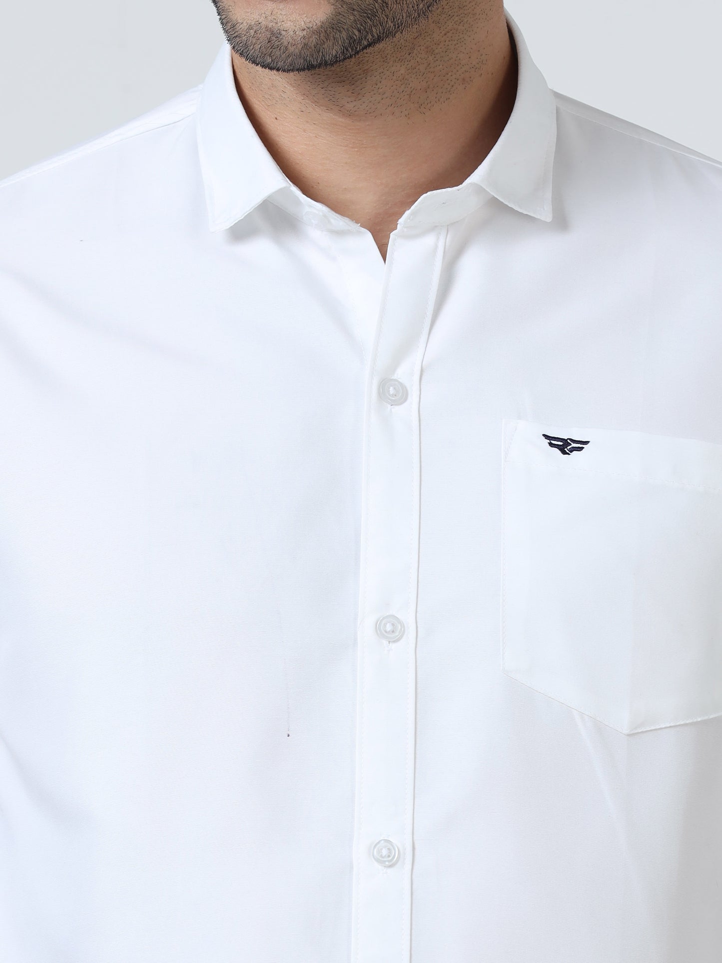 Regular Fit Cotton Full White Shirt