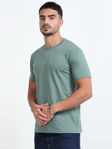 Cotton T-Shirt - muted sage green