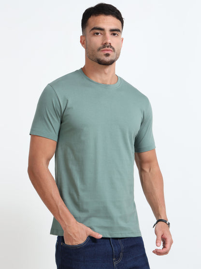 Cotton T-Shirt - muted sage green