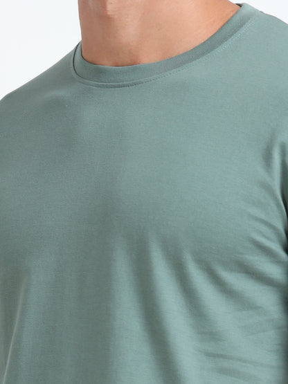 Cotton T-Shirt - muted sage green