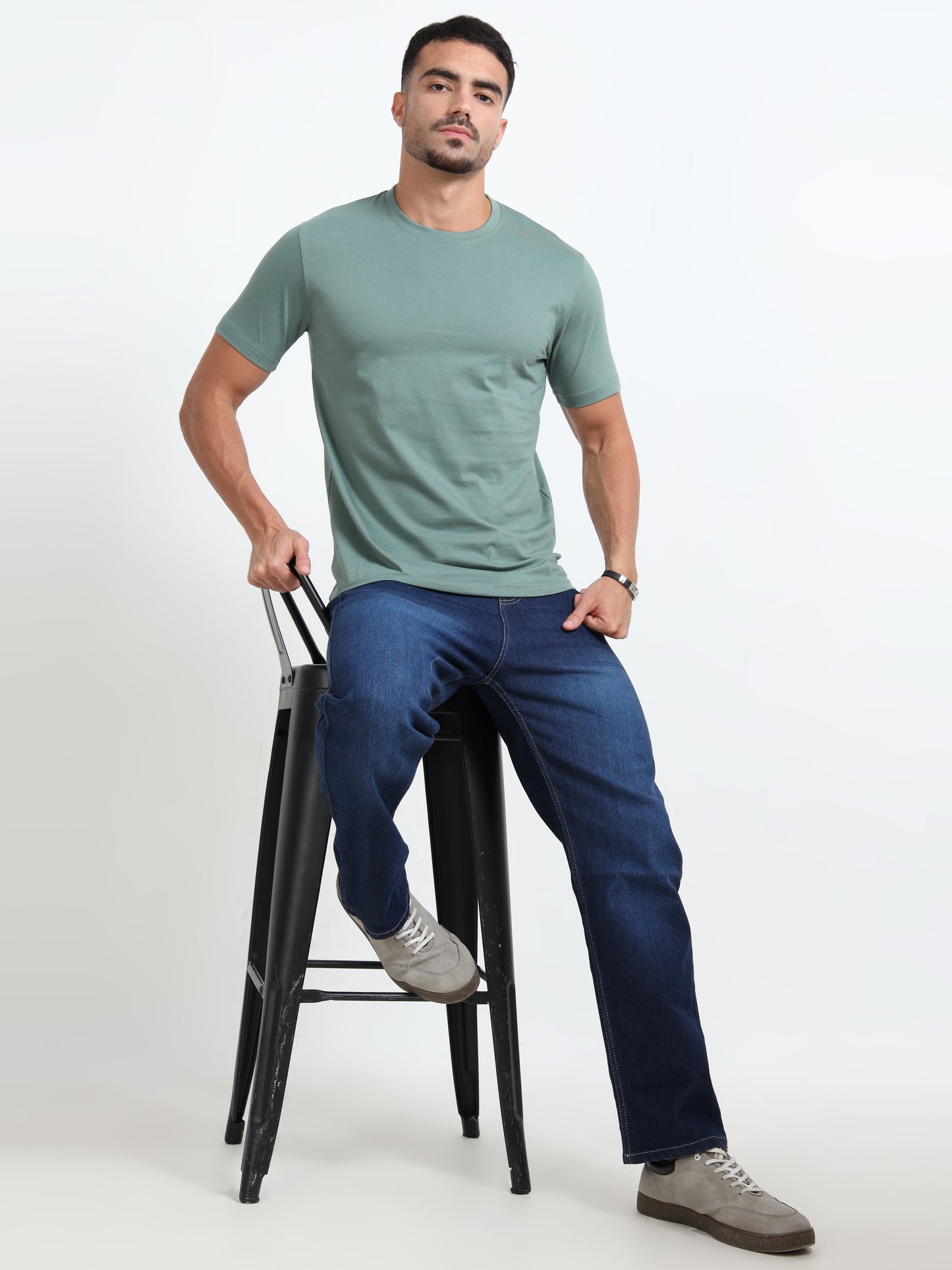Cotton T-Shirt - muted sage green