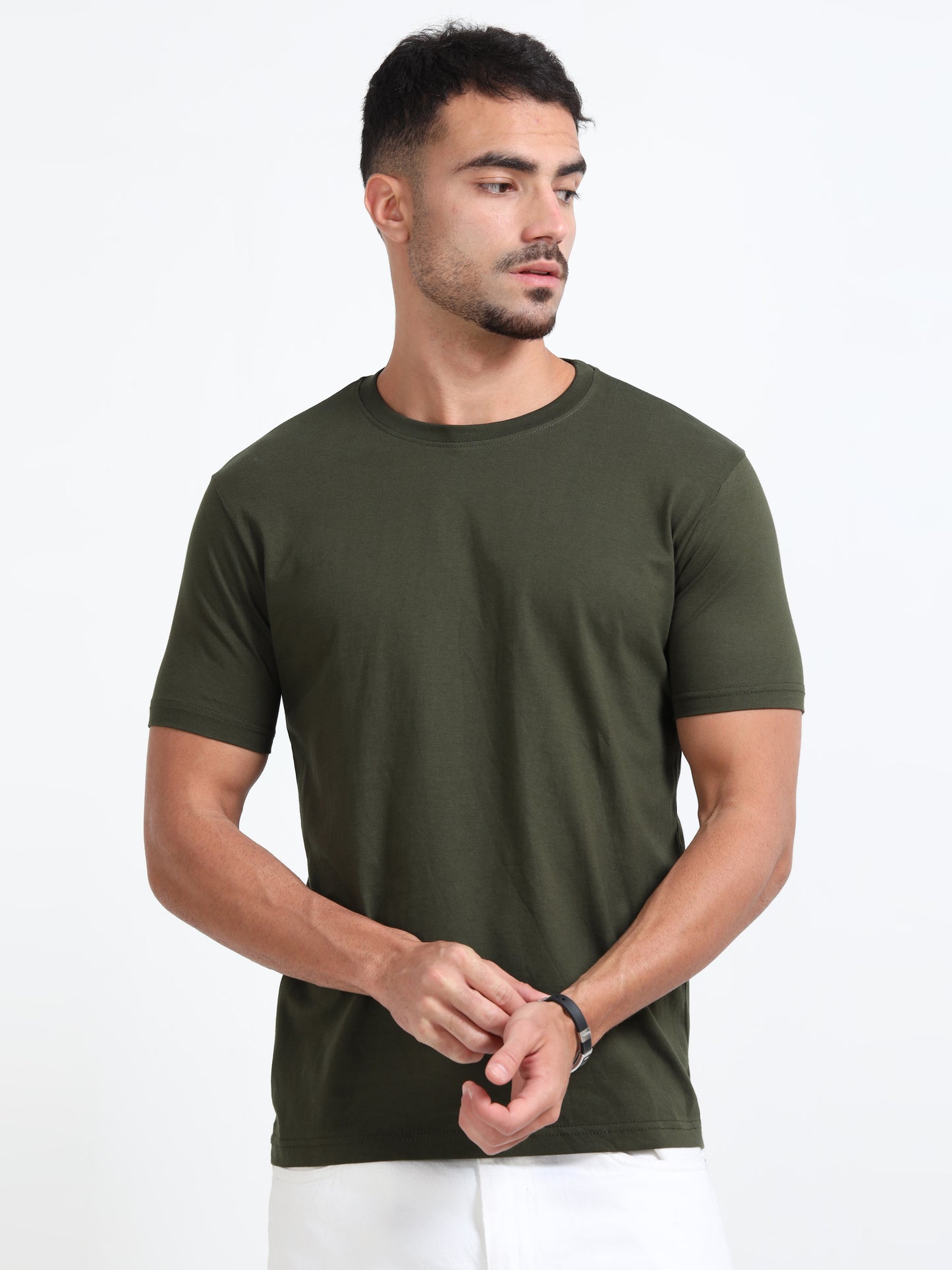Cotton T-Shirt - Olive green