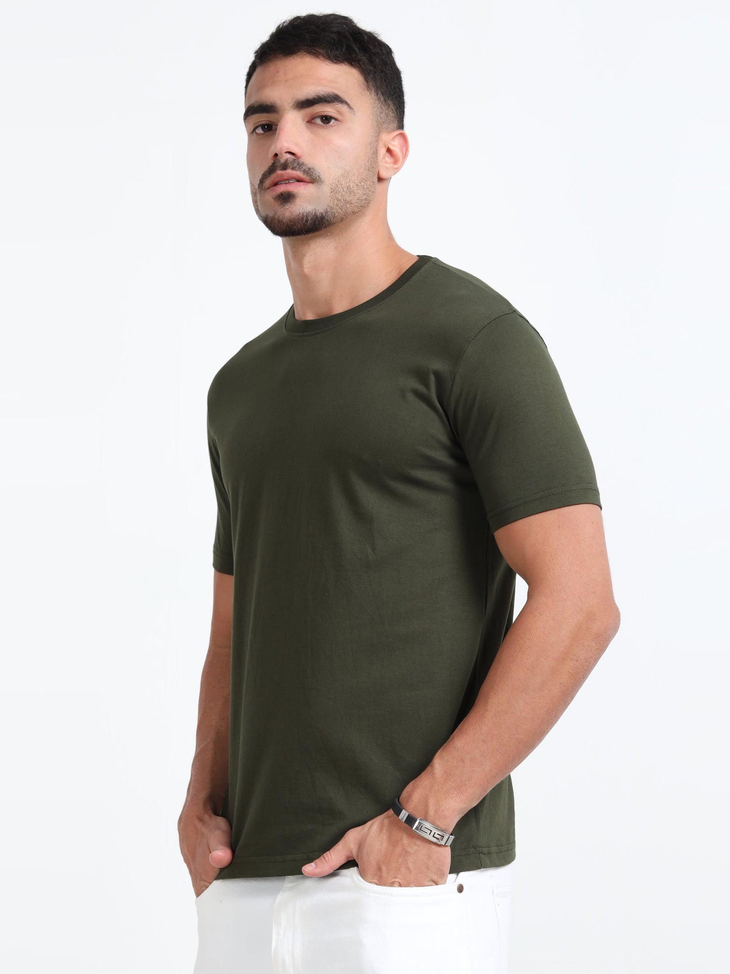 Cotton T-Shirt - Olive green