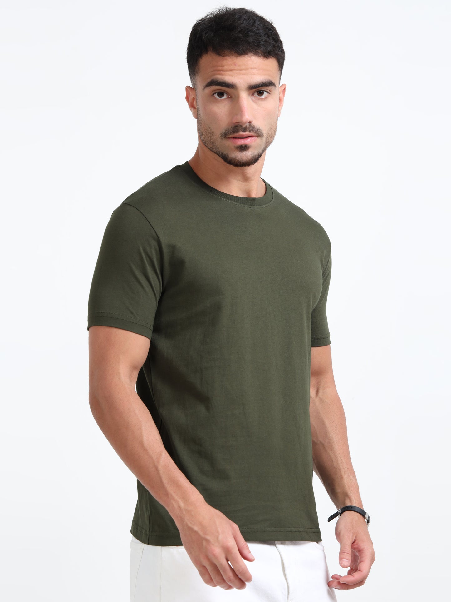 Cotton T-Shirt - Olive green