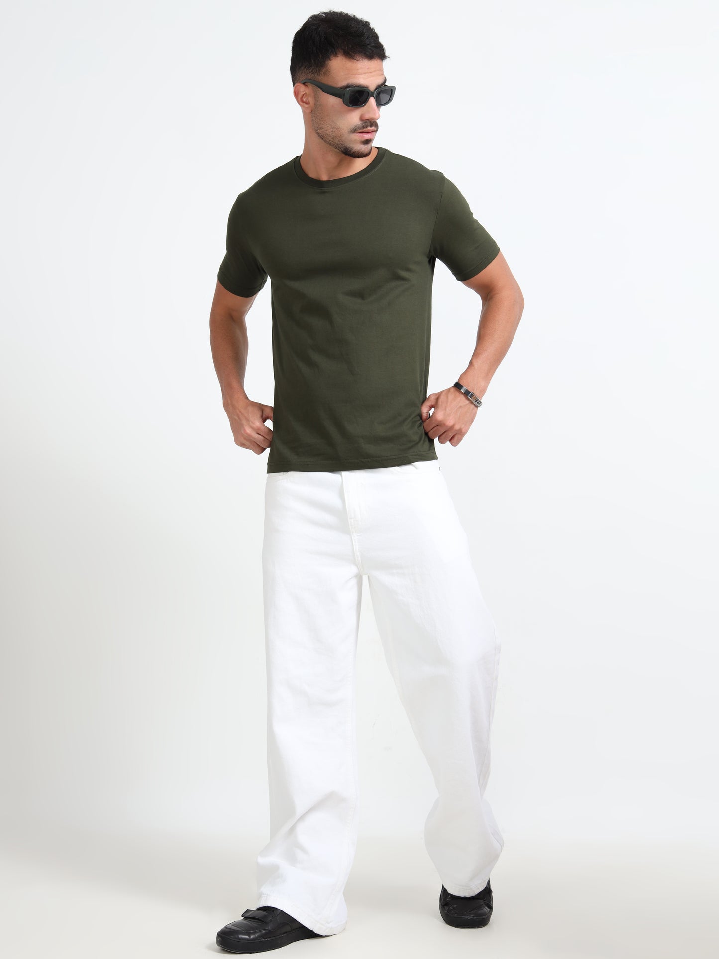 Cotton T-Shirt - Olive green