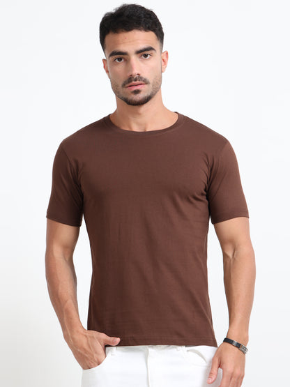 Cotton T-Shirt - Brown