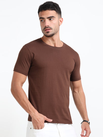 Cotton T-Shirt - Brown