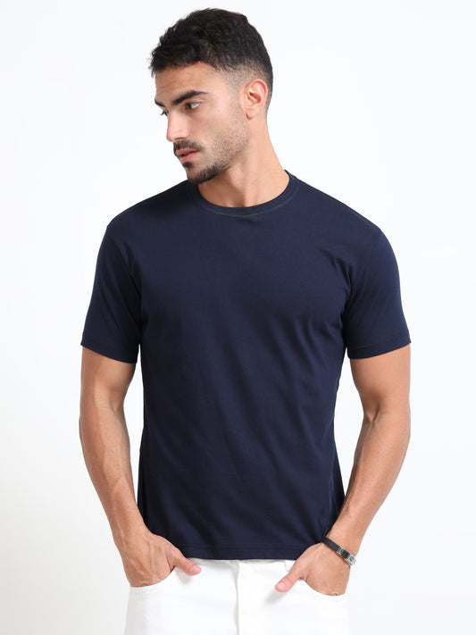 Cotton T-Shirt - Navy Blue