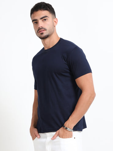 Cotton T-Shirt - Navy Blue