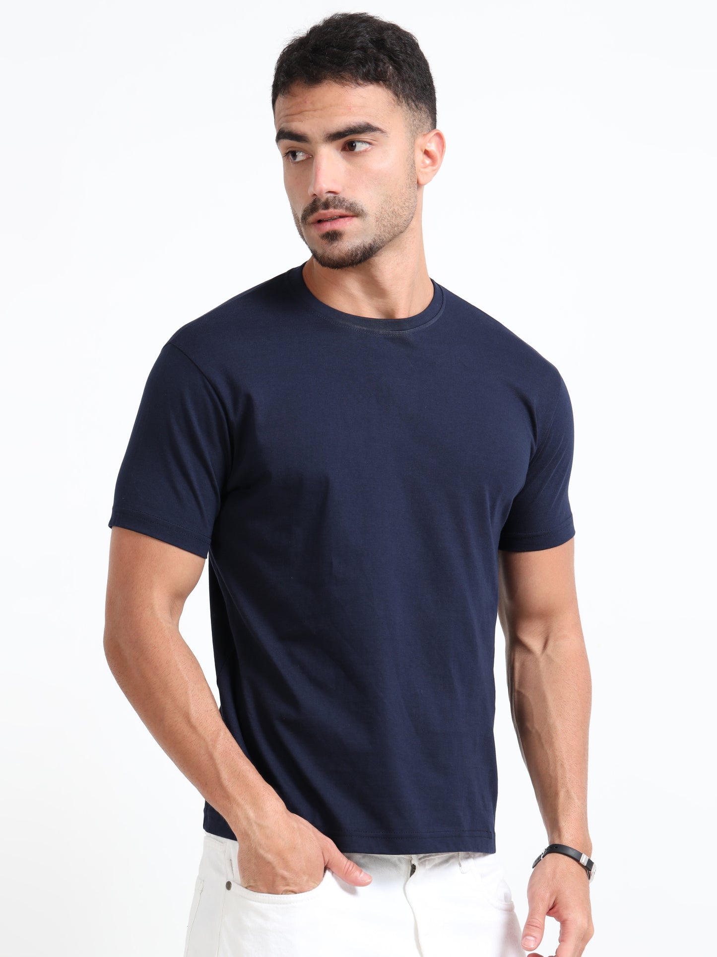 Cotton T-Shirt - Navy Blue