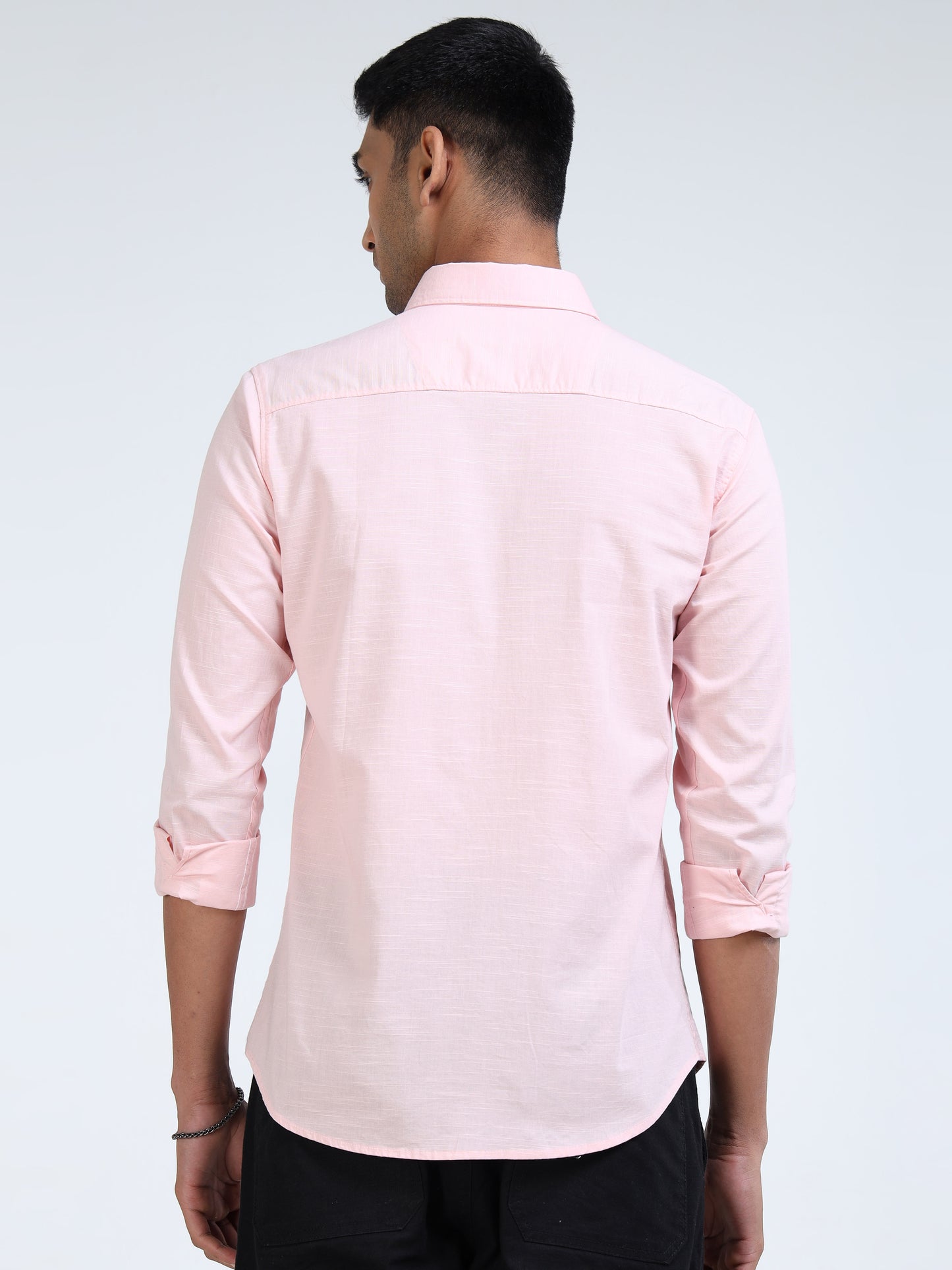 Men’s Classic Pink Linen Regular Collar Shirt – Lightweight Premium Summer Casual & Smart Style