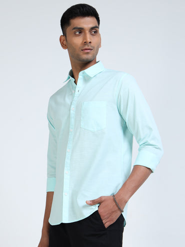 Men’s Classic Light Green Linen Regular Collar Shirt – Lightweight Premium Summer Casual & Smart Style