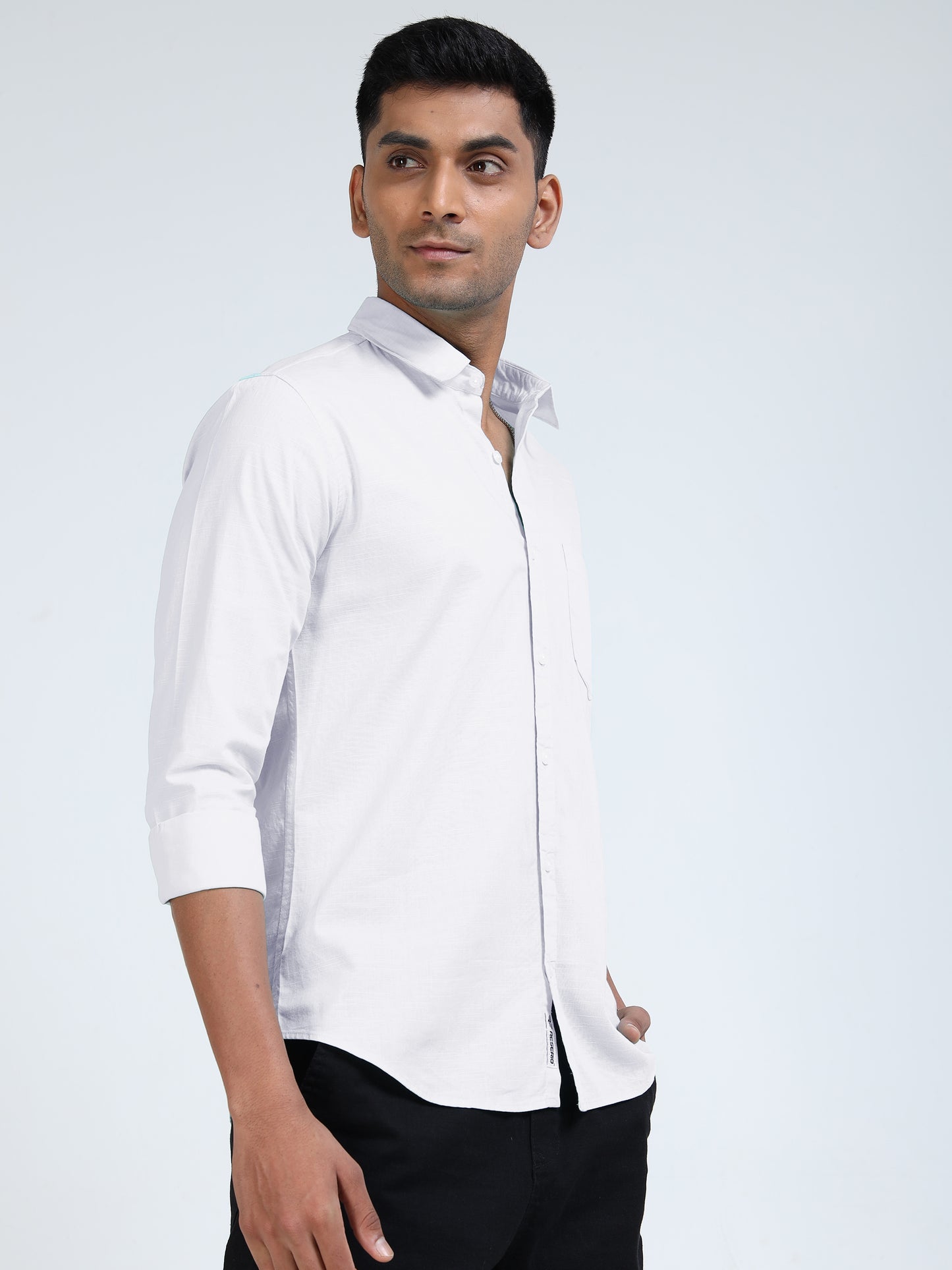 Men’s Classic White Linen Regular Collar Shirt – Lightweight Premium Summer Casual & Smart Style