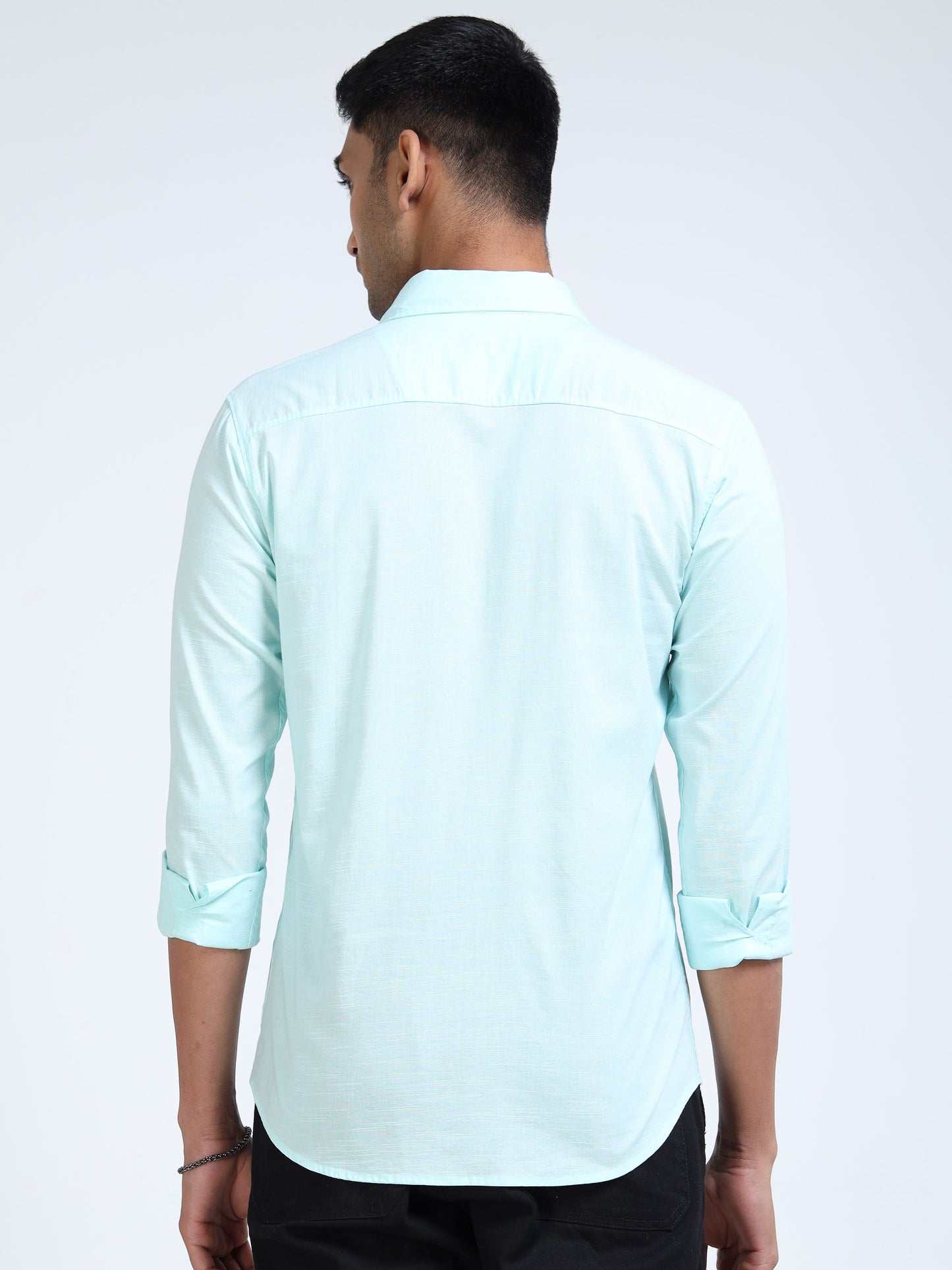 Men’s Classic Light Green Linen Regular Collar Shirt – Lightweight Premium Summer Casual & Smart Style