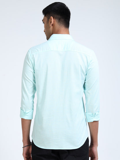Men’s Classic Light Green Linen Regular Collar Shirt – Lightweight Premium Summer Casual & Smart Style