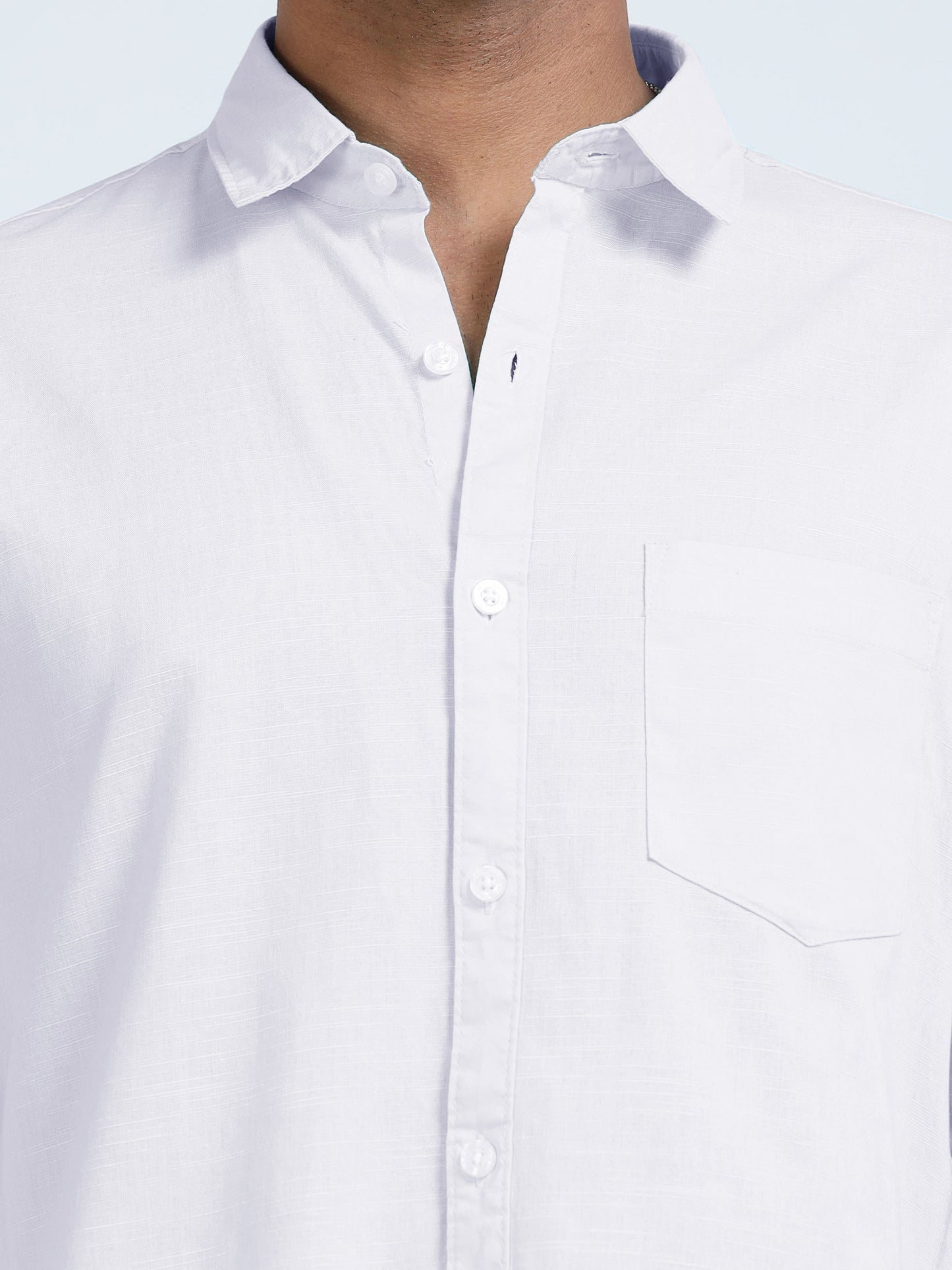 Men’s Classic White Linen Regular Collar Shirt – Lightweight Premium Summer Casual & Smart Style