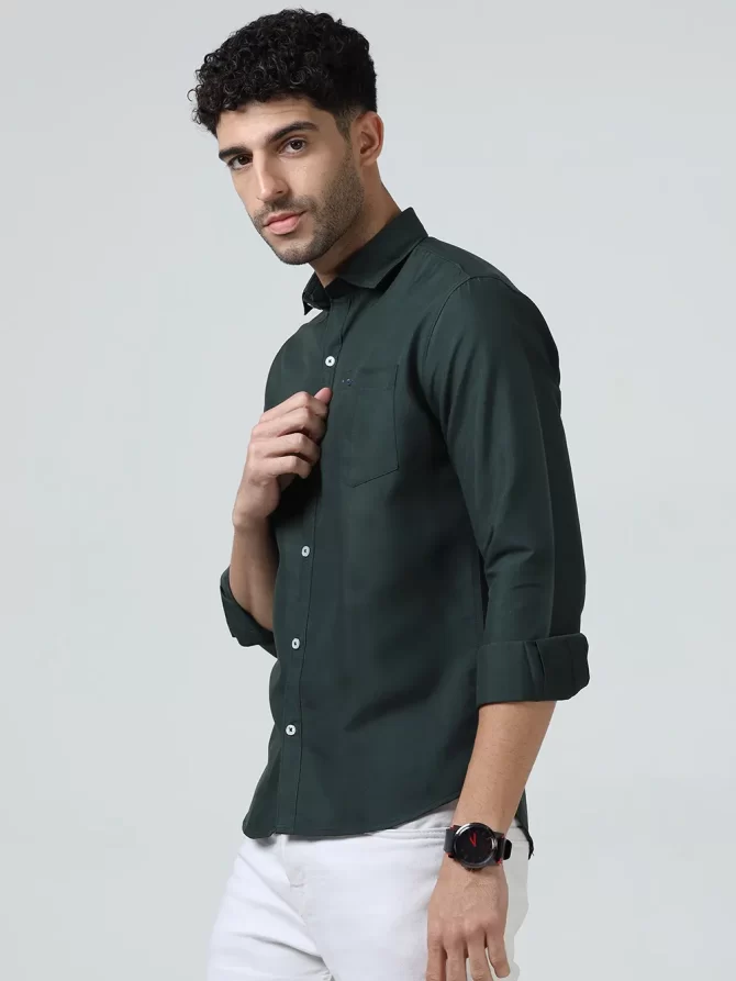 Cotton Casual Shirt – Olive Green