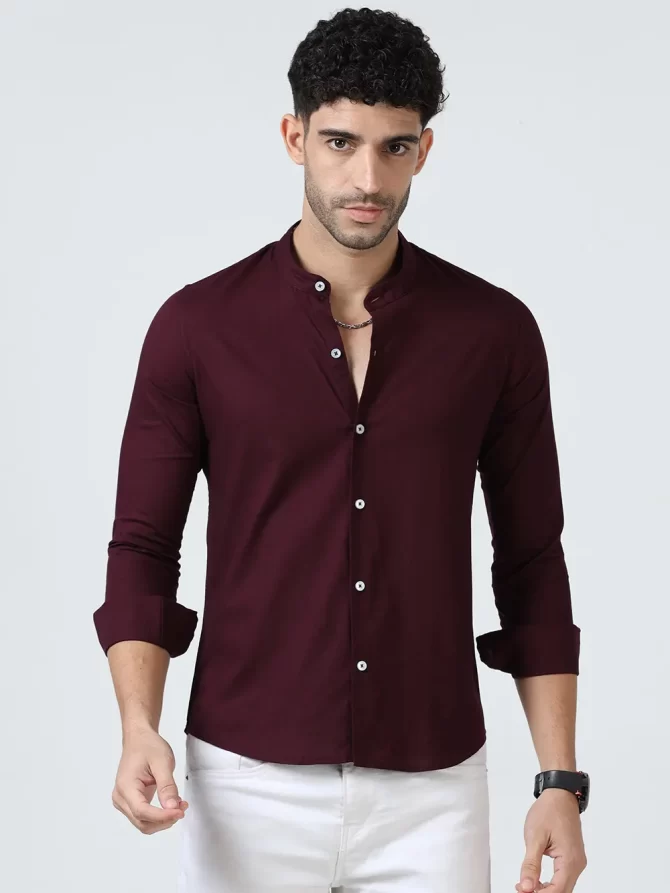 Lenin Cotton Shirts – Dark Maroon