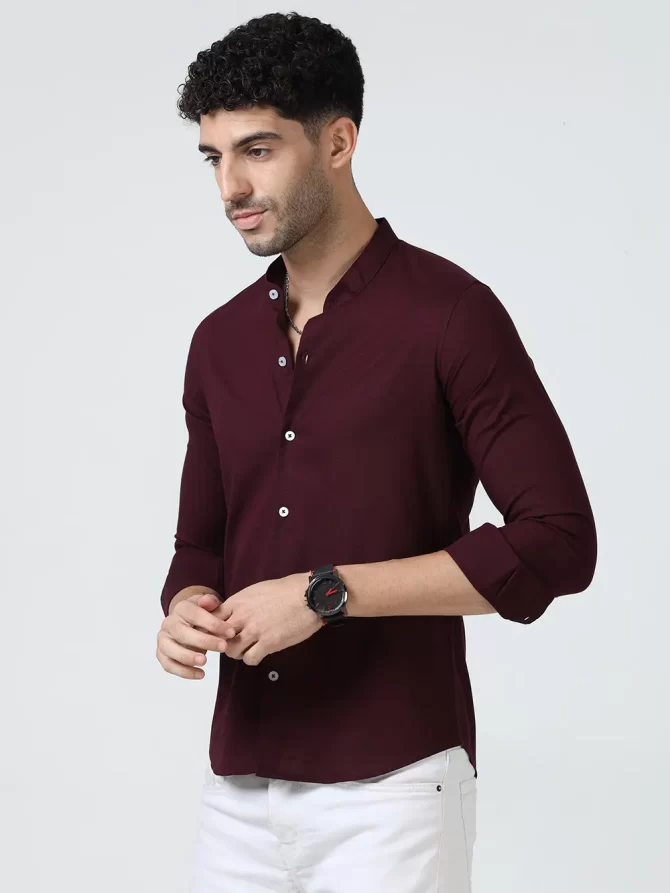 Lenin Cotton Shirts – Dark Maroon