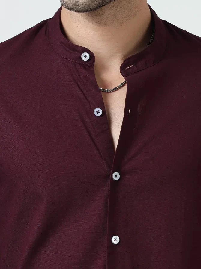 Lenin Cotton Shirts – Dark Maroon