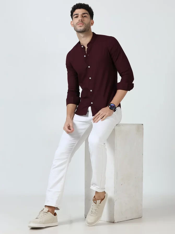 Lenin Cotton Shirts – Dark Maroon